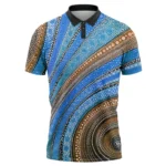 Wholesale Customized Design Aborigines Polo Shirts Quick Dry Breathable Sublimation Full Printing-Brown / S